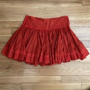 Free People Burnt Orange Mini Skirt